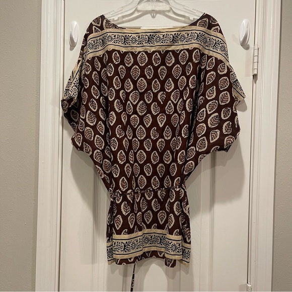 Ralph Lauren LRL Womens Size 2XL Boho Top Drawstring Waist Peplum 100% Cotton - Picture 3 of 9